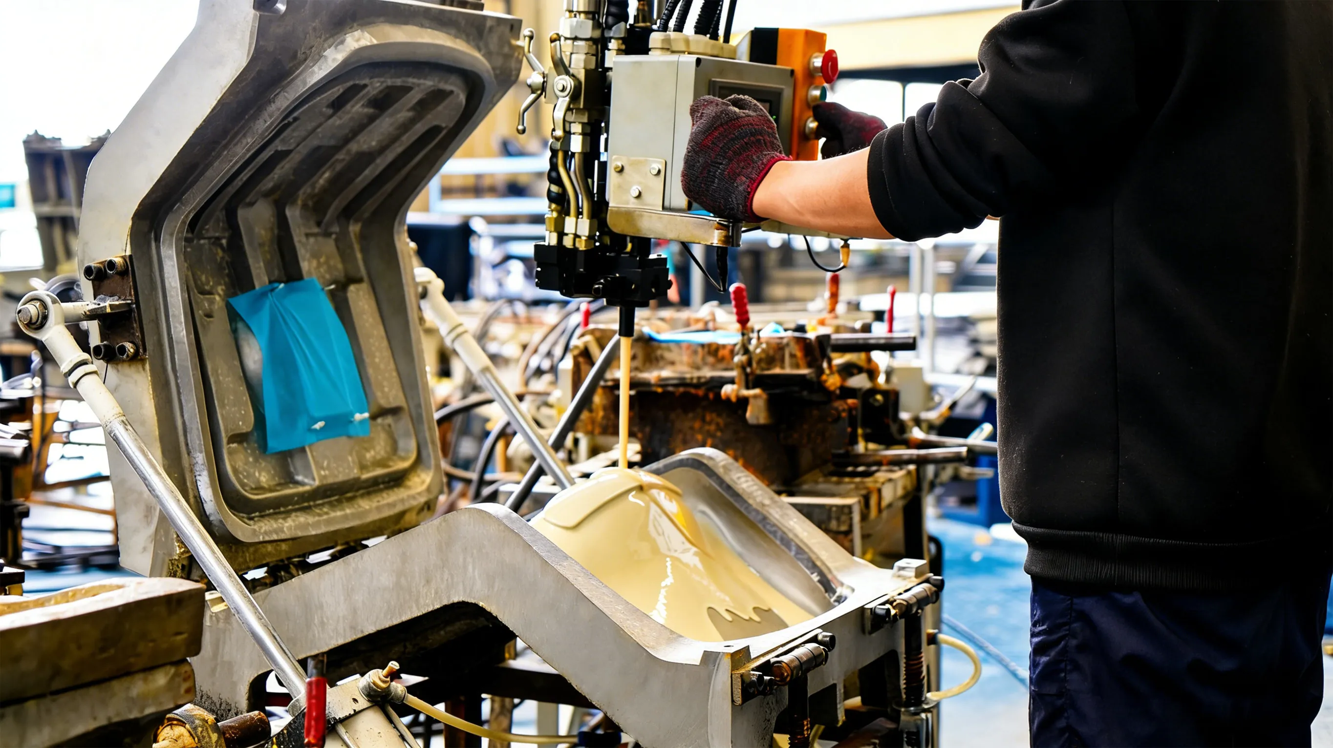 Robot welding cell and die sets used for structural changes on custom seat frames